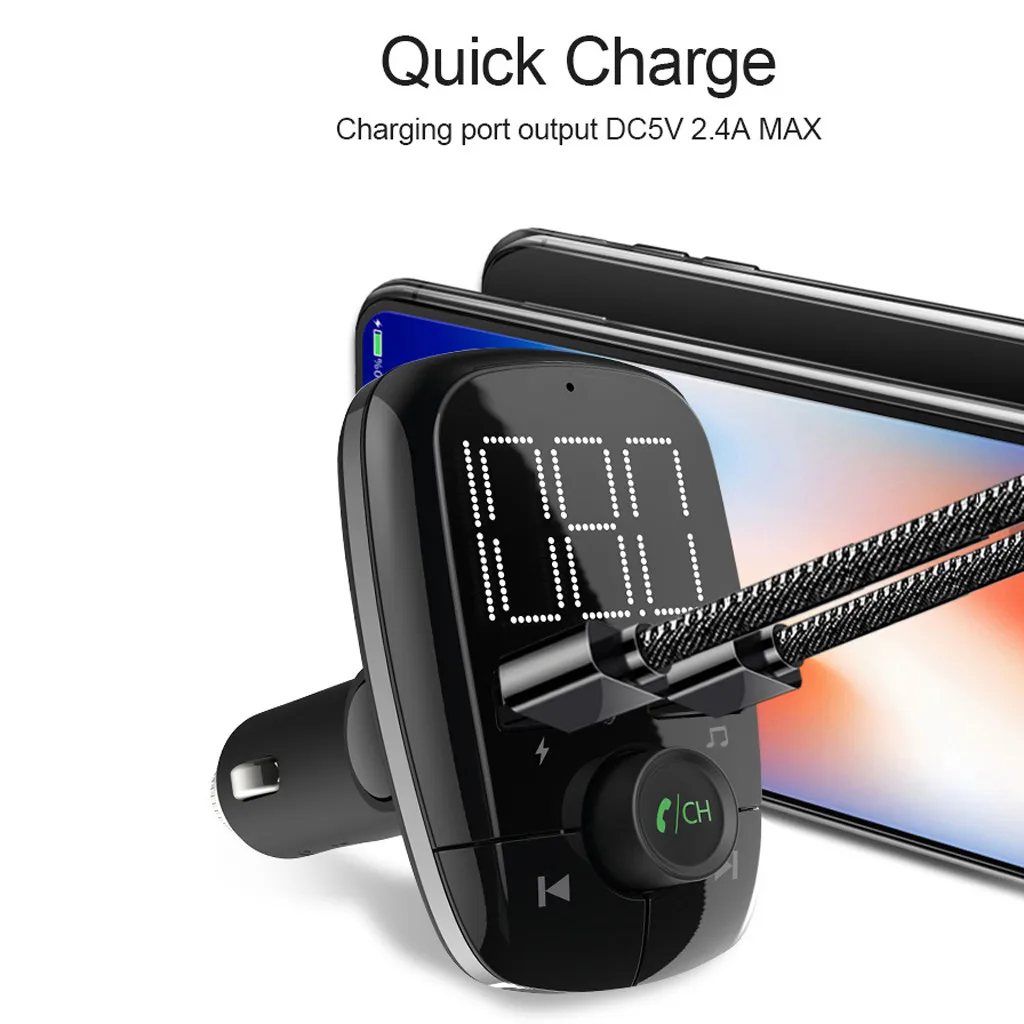 1 шт. Bluetooth автомобильный комплект fm передатчик mp3 плеер светодиодный двойной USB