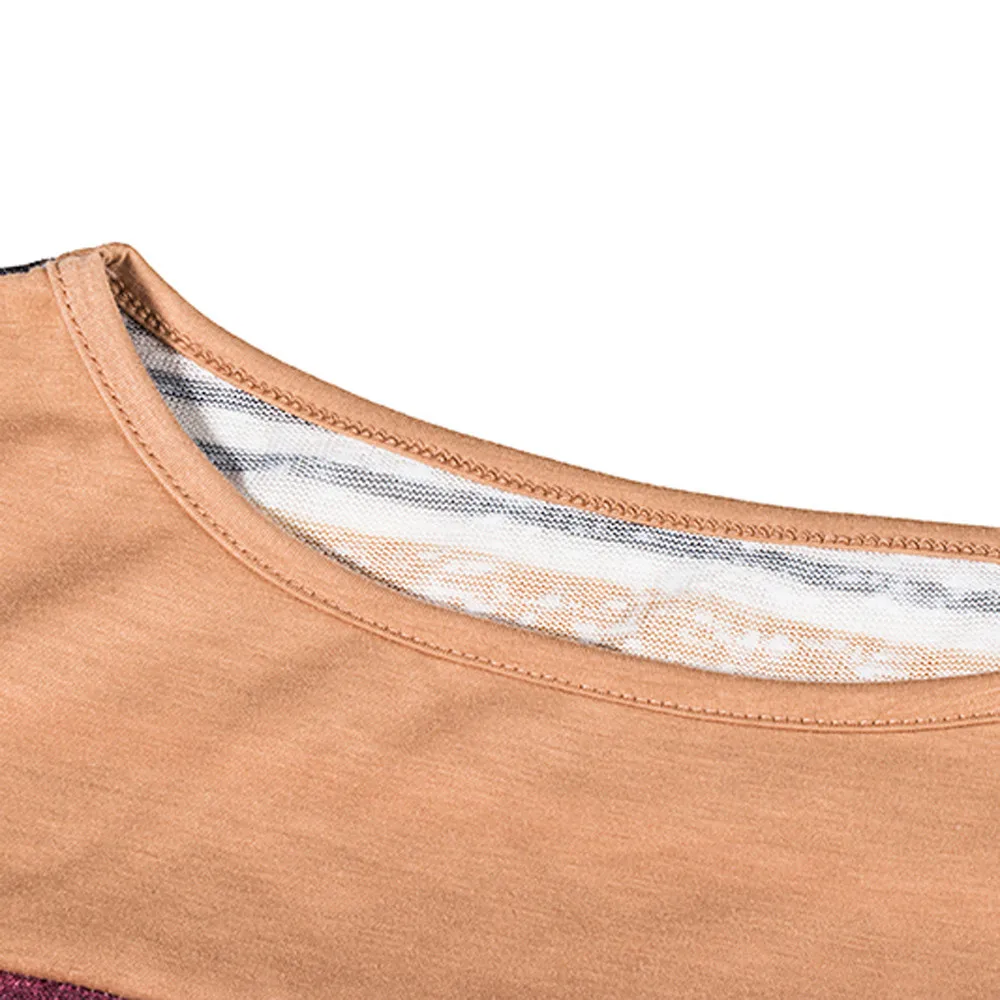 Модное женское Полосатое повседневное мини-платье с длинными рукавами выше