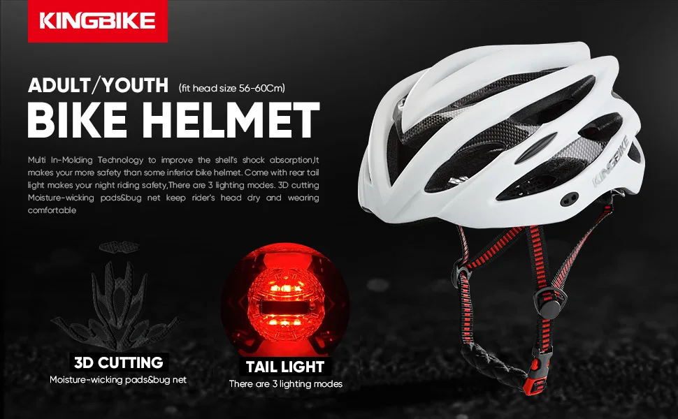 KINGBIKE свет для велосипедного шлема интегрально-Формованный MBT дорожный солнцезащитный козырек Capacete Ciclismo для мужчин и женщин Ультра светильник шлемы для горного велосипеда