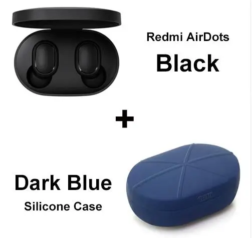 Add Dark Blue Case Xiaomi Redmi Airdots TWS Bluetooth 5,0 наушники стерео басы Eeadphones с микрофоном Handsfree Наушники управление AI - Цвет: Add Dark Blue Case