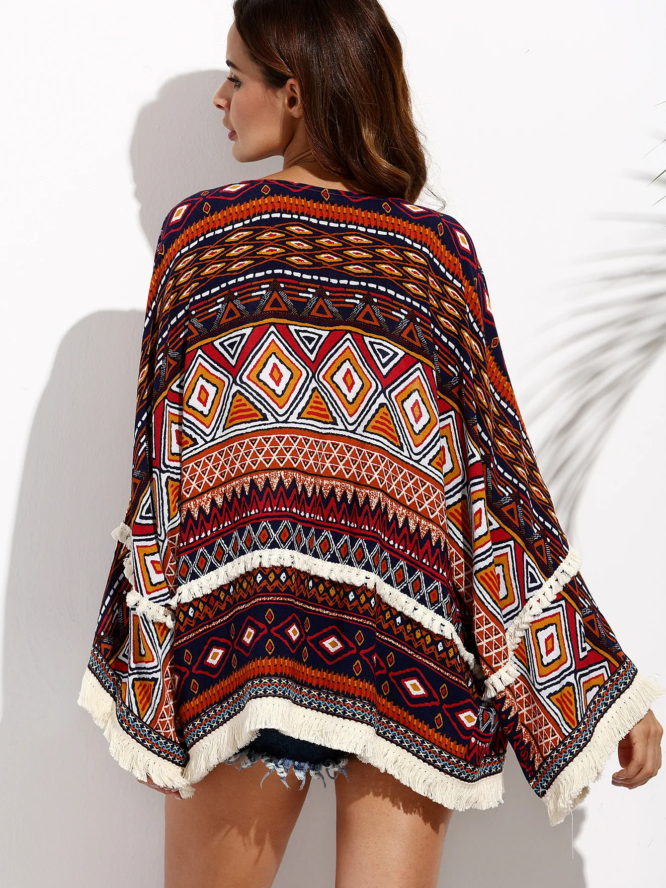 Женская блузка с длинным рукавом Boho летняя и осенняя Пляжная накидка кимоно