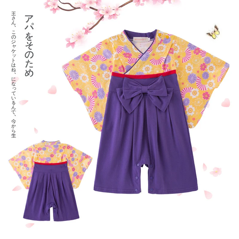 Костюмы на Хэллоуин для маленьких девочек Детское японское кимоно Хлопковый