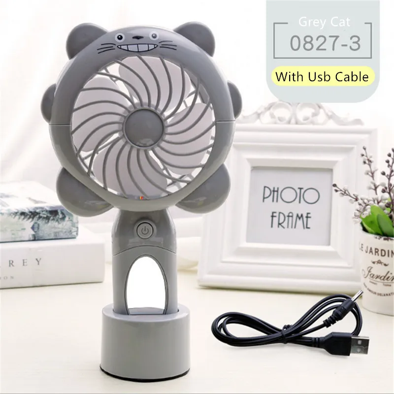 Yctech usb гаджеты 2019 Новый портативный серый кошачий USB вентилятор перезаряжаемый