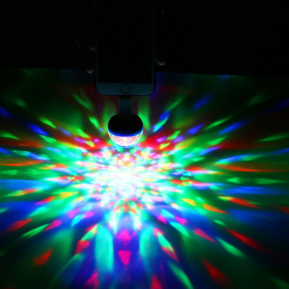 Мини USB звук вечерние освещение дискотечное освещение 4 Вт RGB магический хрустальный шар сценический свет эффект для рождества KTV свадебная музыка Dj свет