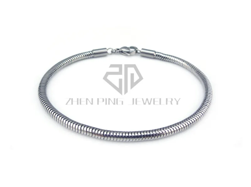 Нержавеющая сталь змеиная цепь базовый браслет с подвесками с застежкой омар подходит талисманы бусины для женщин или подростков шармы для девочек браслет