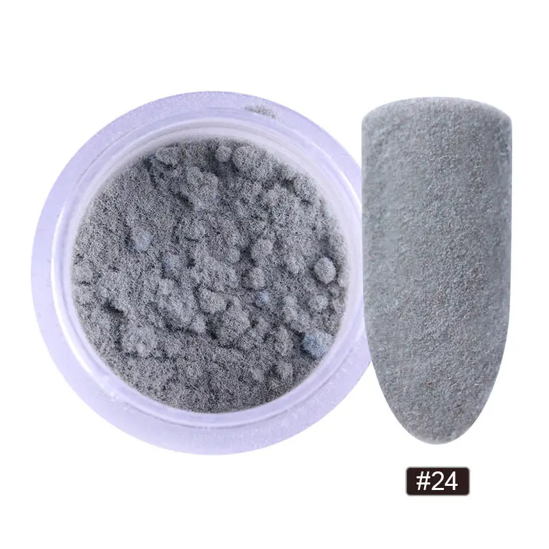 color-24 BORN PRETTY 1 коробка Рождественский блеск для ногтей яркий цвет пушистый Флокирование бархатная пудра для ногтей цветной ногтей пыль цветной Маникюр Инструмент - Цвет: color-24