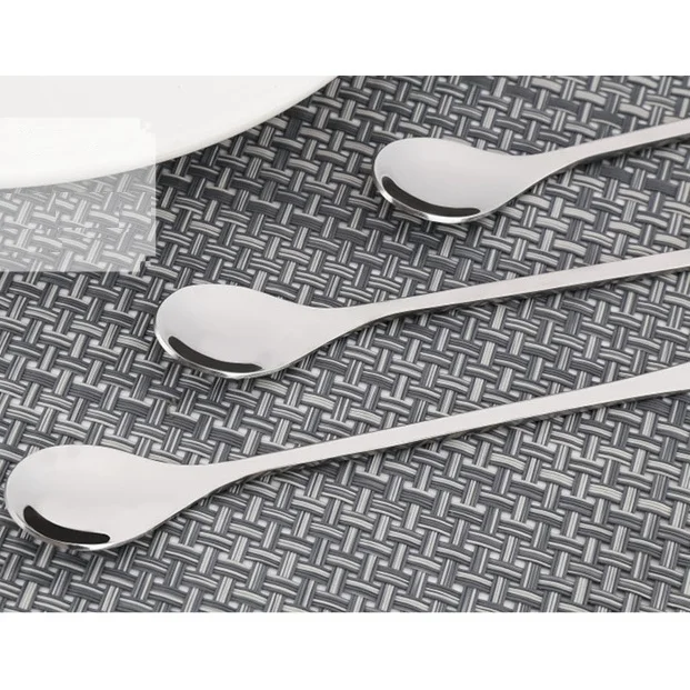 Десертная ложка из нержавеющей стали с длинной ручкой. (2 шт./лот)|steel padlock|steel eyeletsteel