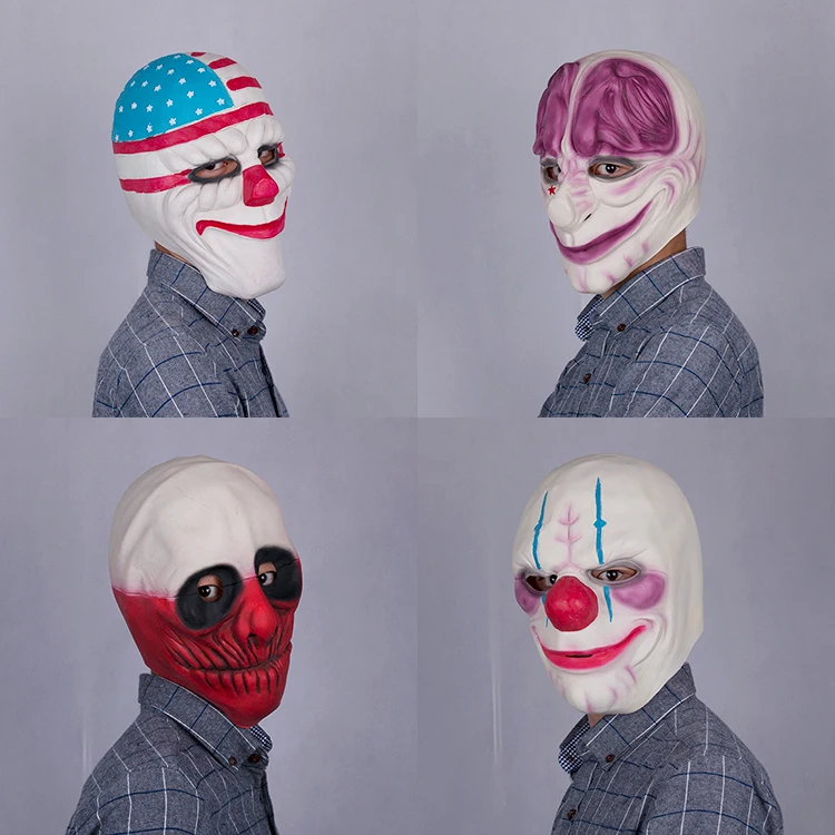 Новинка маска из латекса на лицо клоуна для взрослых и детей от PAYDAY 2 маскарадное