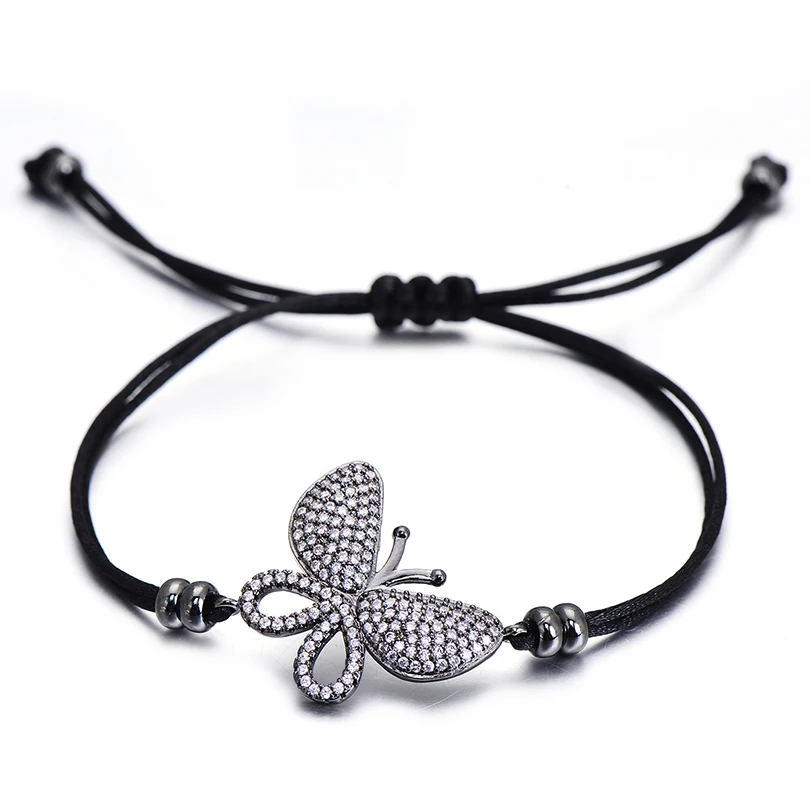 Pipitree роскошный браслет с большой бабочкой и микро фианитом, полностью проложенный вручную красный браслет и браслет для женщин, ювелирные изделия