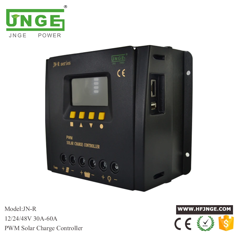 JN R 30A 60A LCD ШИМ контроллер солнечного заряда 12В/24В/48В Авто Солнечная панель LED