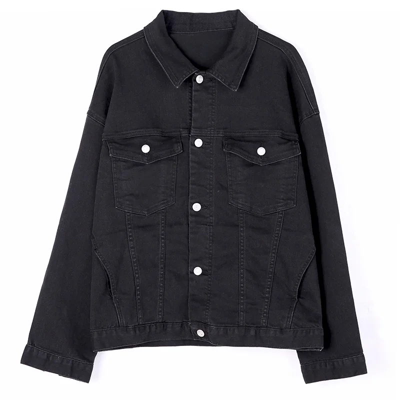 Женская джинсовая куртка бойфренда LEIJIJEANS черная классическая повседневная