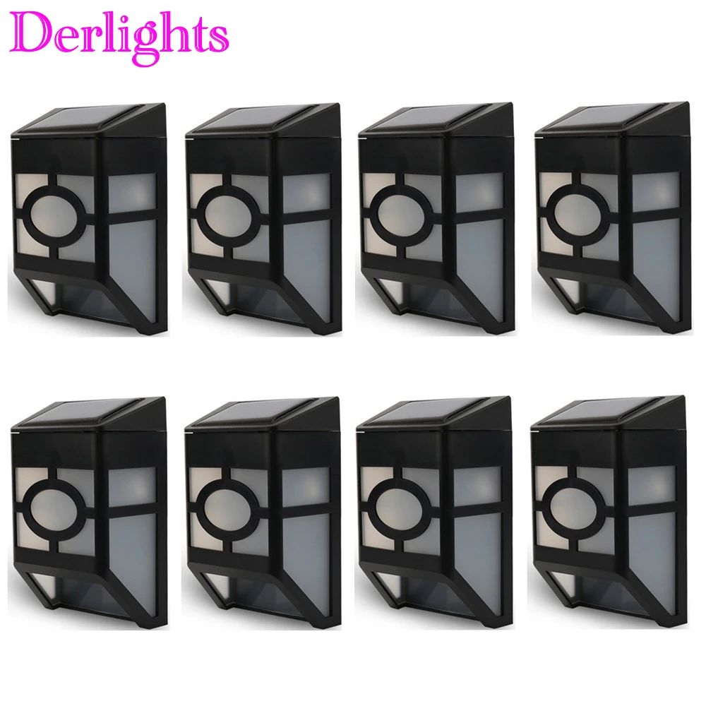 8PCS Waterproof Solar Powered LED Wall Light for Outdoor Landscape Garden Yard Lawn Fence Deck Roof Lighting Decoration | Освещение