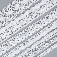 5 yards white color sewing apparel fabric 10 27mm crochet knitting cotton lace trim fabric ribbon handmade accessories crafts