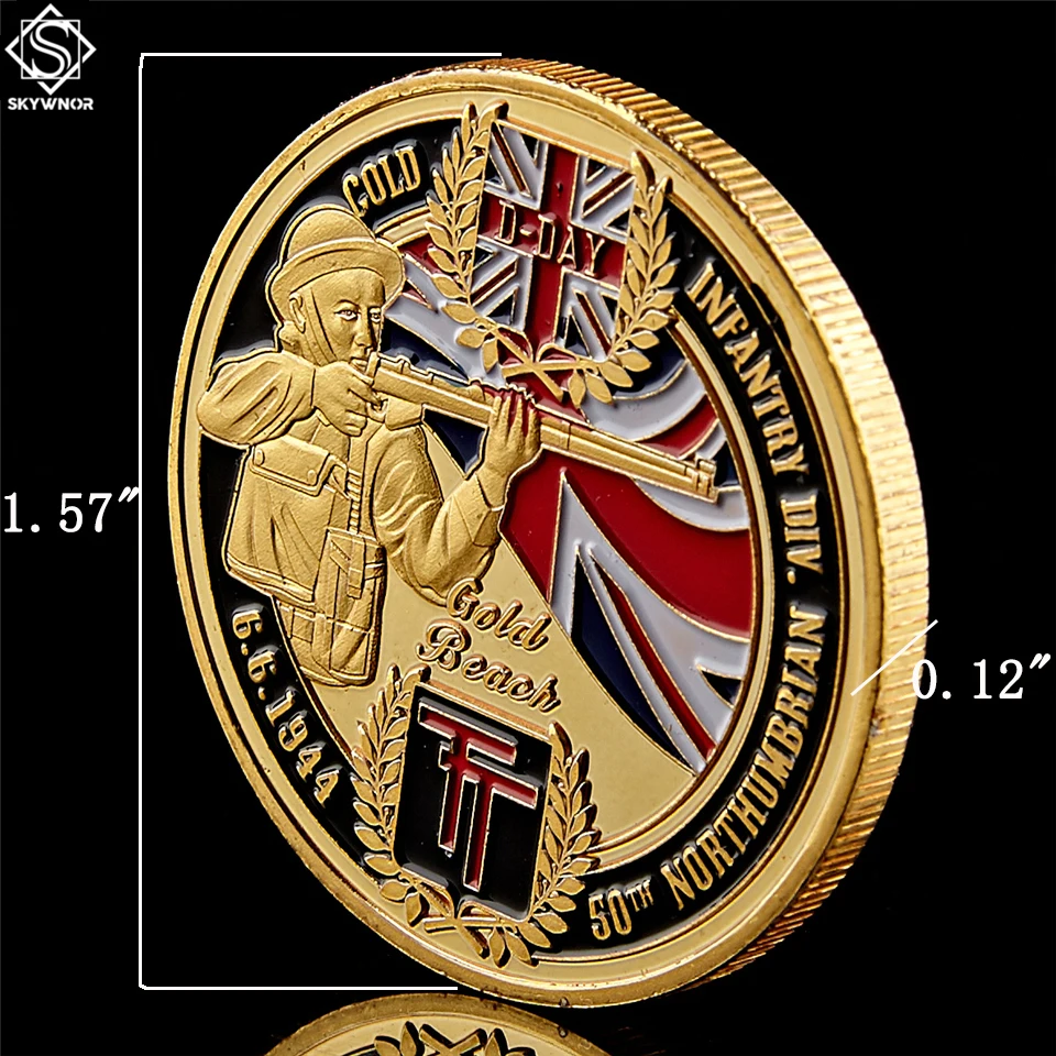 5 шт. второй мировой войны 1944.6.6 британский стрелочный дивизион 50th Northumbrian Gold Sword Beach