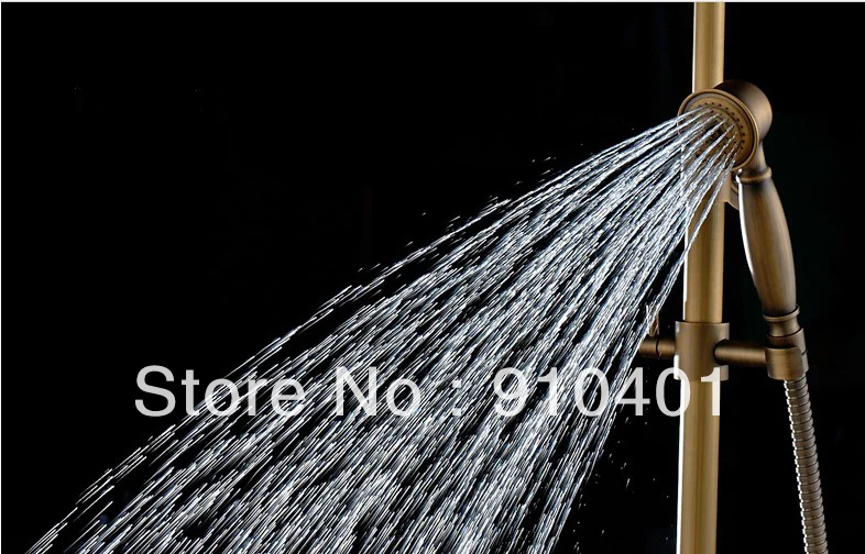 Wholesale And Retail Promotion NEW Antique Brass Wall Mounted Rain Shower Faucet Set Swivel Bathtub Mixer Tap | Дом и сад