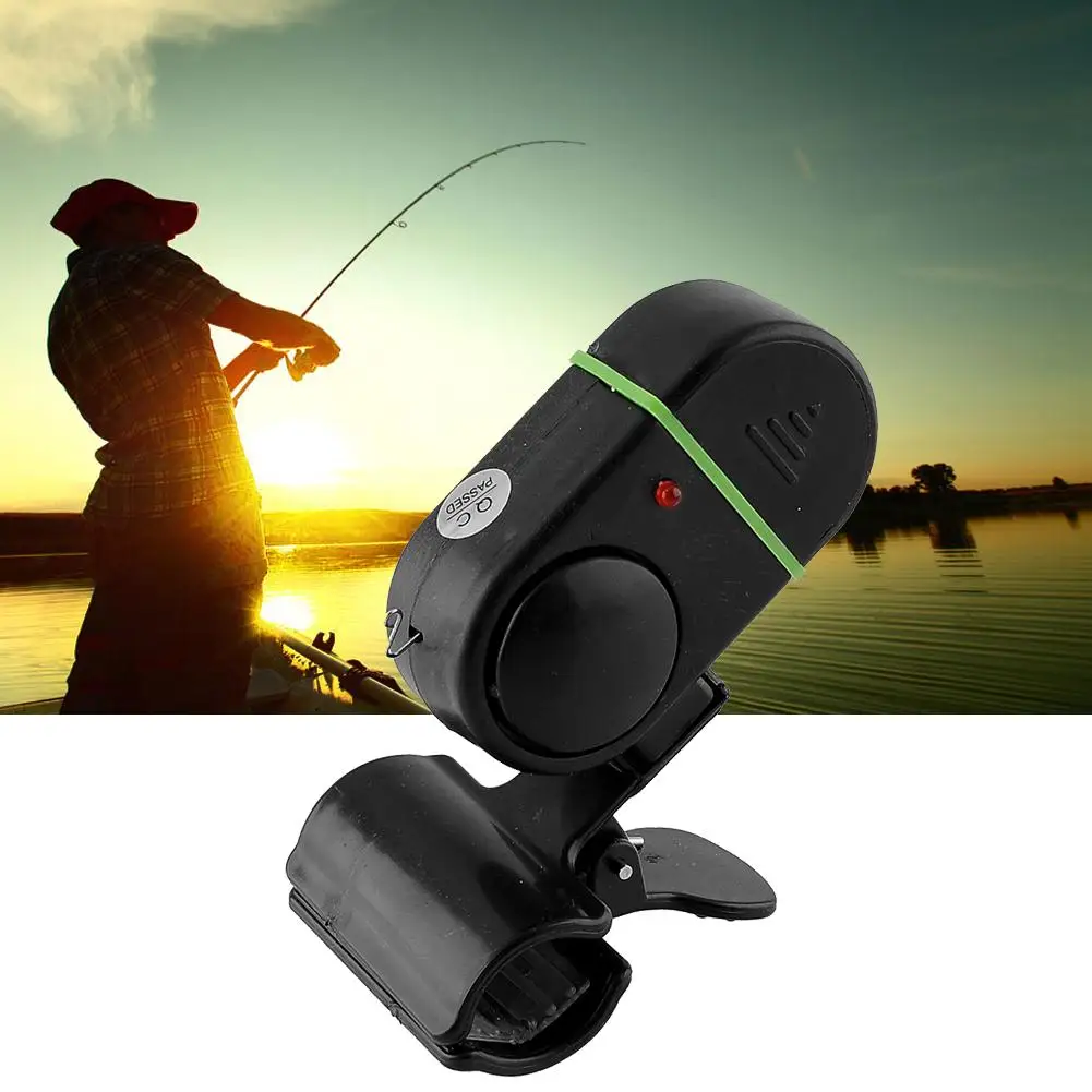 Black LED Light Electronic Fish Bite Alarm Bell Fishing Pole Tackle New | Спорт и развлечения