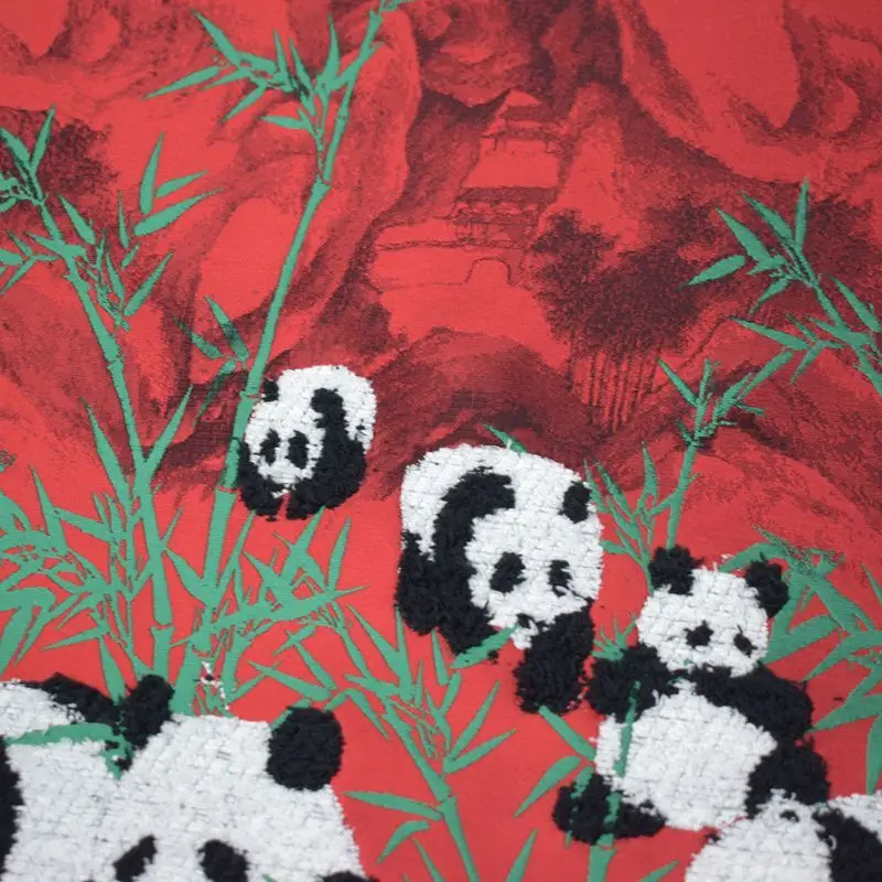 0 95 м/шт. трехмерная пушистая панда жаккардовая ткань модное платье с большим