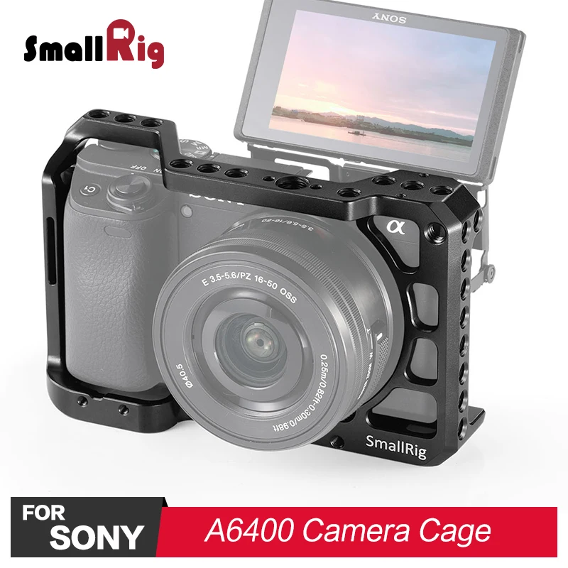 SmallRig A6100 клетка для камеры для sony A6400 особенность с Arri отверстие для определения местоположения, 1/4 3/8 резьбовых отверстий для аксессуаров крепления 2310