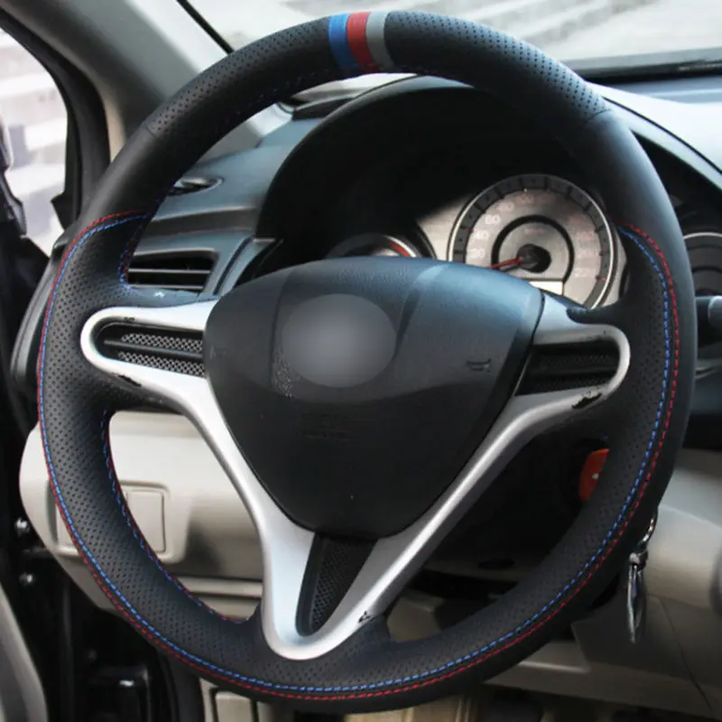 Кожаный чехол на руль для Honda Fit 2009 13|Чехлы руль| |