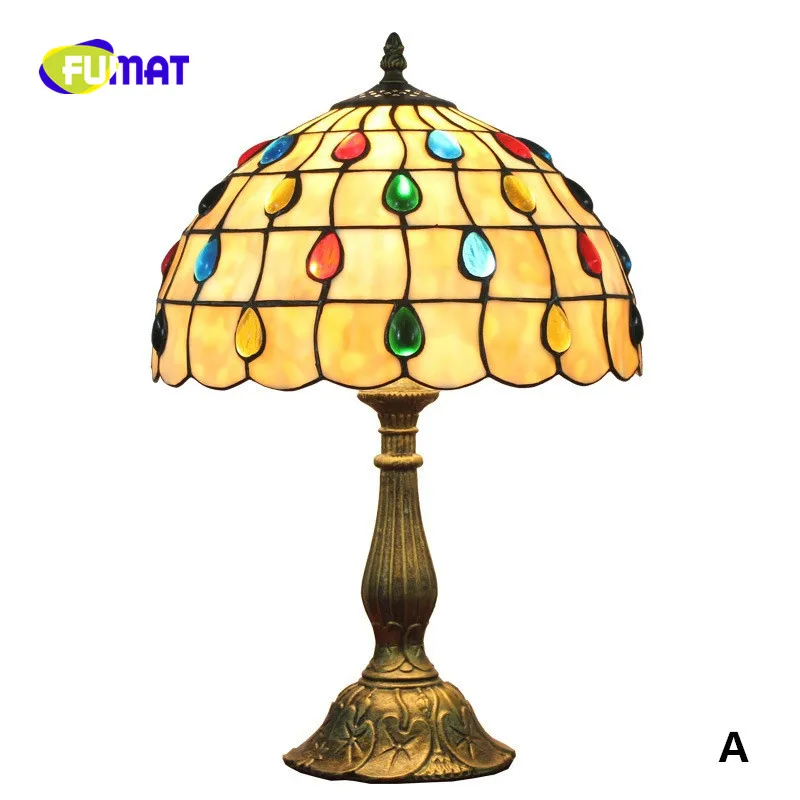 

FUMAT European Retro Creative Tiffany Stained Glass Creative Living Room Dining Room Bedroom Bar Restaurant Table Lamp Lighting