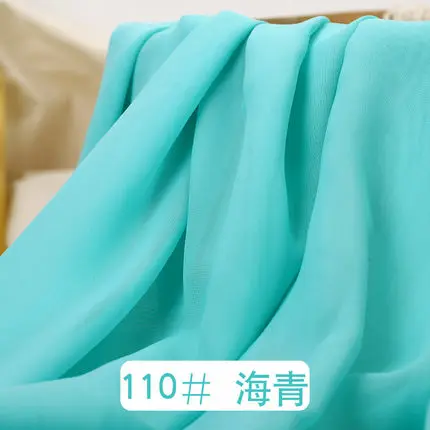 110 Lake blue 5 м шифоновая ткань свадебное платье подкладка драпировочная ткань юбка вечерние украшения жоржета тюль платье материал - Цвет: 110 Lake blue