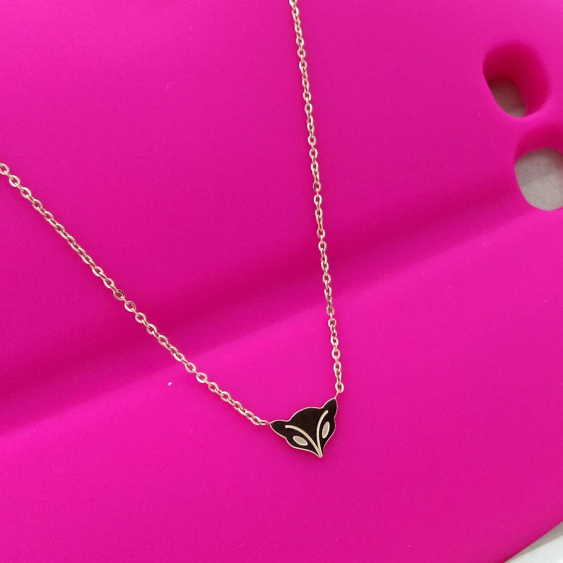 Розовое золото/серебро Цвет лиса кулон заявление Чокер Воротник Ожерелье