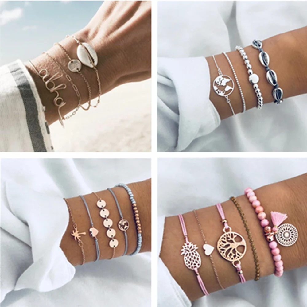 Новинка набор из 4 предметов модный браслет в стиле панк с буквенным принтом