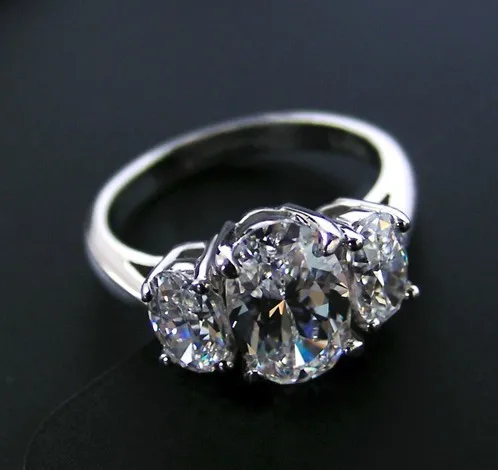 Boho золото Кольца для девочки три Камни 2.41 Ct Алмаз женский Обручение кольцо au750 ювелирные изделия навсегда любовь Promise Ring
