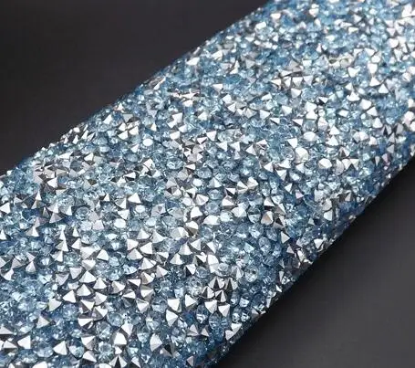 blue with silver Серебряные стразы для отделки, 1 шт./лот, 24*20 см/лист, Серебряные стразы с прозрачным кольцом, свадебные украшения, букет невесты - Цвет: blue with silver