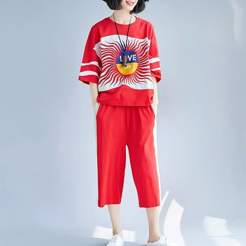 Для женщин комплект Повседневное свободные летние Японии BF Стиль футболка и до