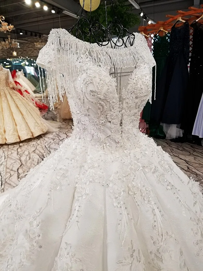 LS65416 свадебное платье кружевные цветыоптовые роскошные платья вышитый бисером