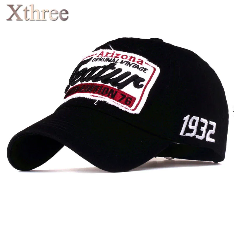 black white Xthree хлопковая бейсболка Мужская Повседневная бейсболка шапка для женщин casquette письмо вышивка gorras - Цвет: black white