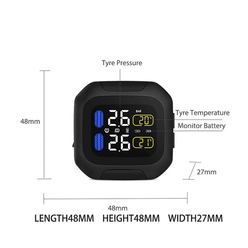 CAREUD M3 мотоциклетные водонепроницаемые TPMS с 2 внешними сенсорами ЖК дисплей