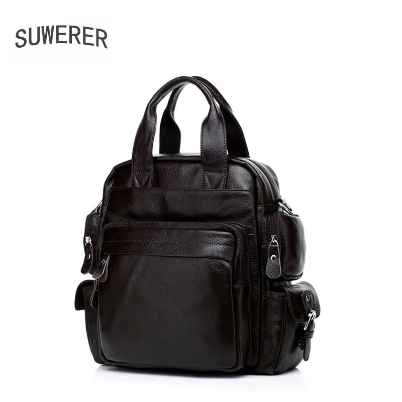 Korean version of the leather men's bag shoulder business travel backpack big 2019 new | Багаж и сумки
