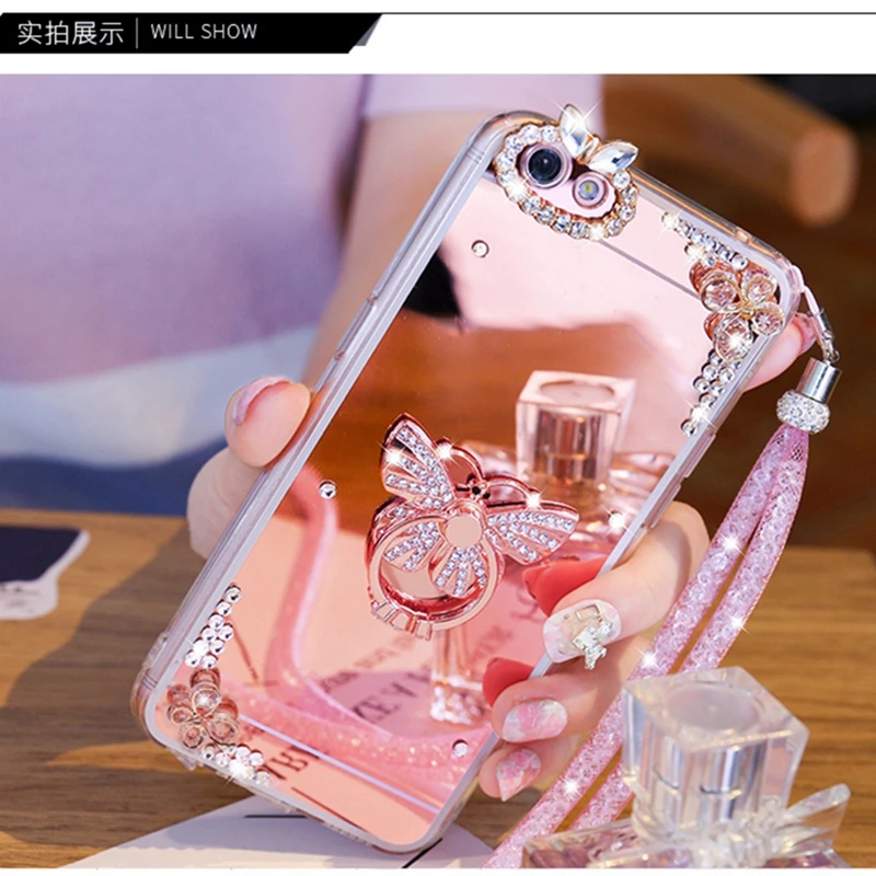 Для Samsung Galaxy a3 a5 a7 j3 j5 j7 2016 2017 prime Emerge Rhinestone Butterfly Mirror мягкий Кристальный чехол для
