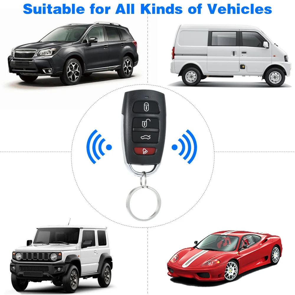 Universal Car Door Lock Trunk Release Keyless Entry System Central Locking Kit With Remote Control for volkswagen mazda jetta