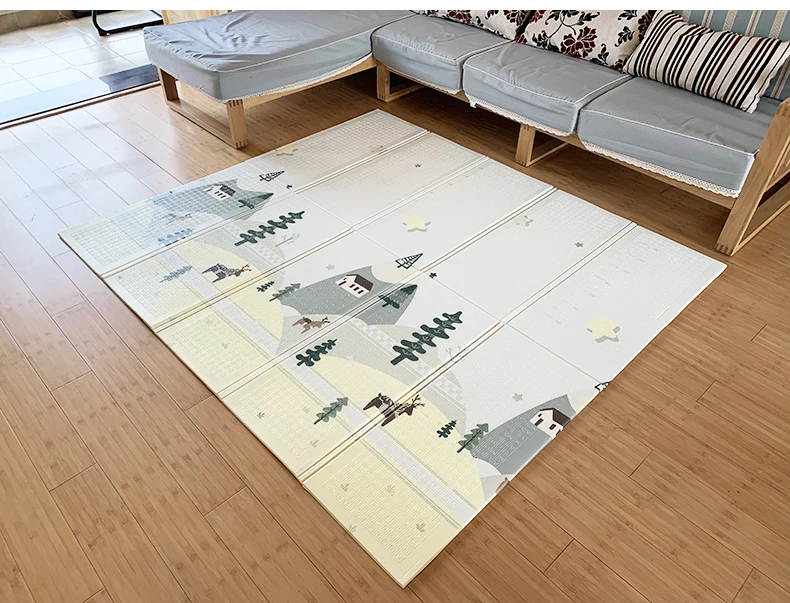 Детский Блестящий складной игровой коврик 180X200 см/71X79IN детский игровой коврик 1 см/0.4IN толщина ковер с рисунком водонепроницаемый Противоскользящий коврик