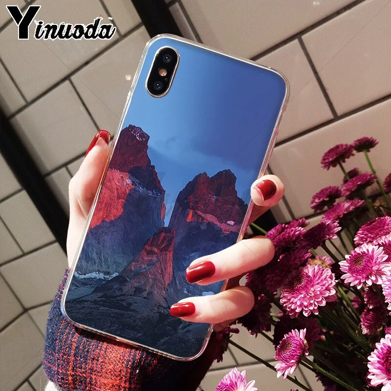 Yinuoda горный пик DIY печать рисунок чехол для телефона iPhone X XS MAX 6 6S 7 7plus 8 8Plus 5 5S XR |