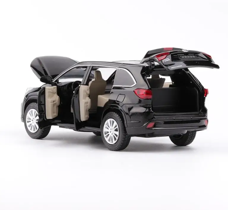 1:32 автомобиль из сплава высокая симуляция Toyota Highlander металлическая модель deicast 6