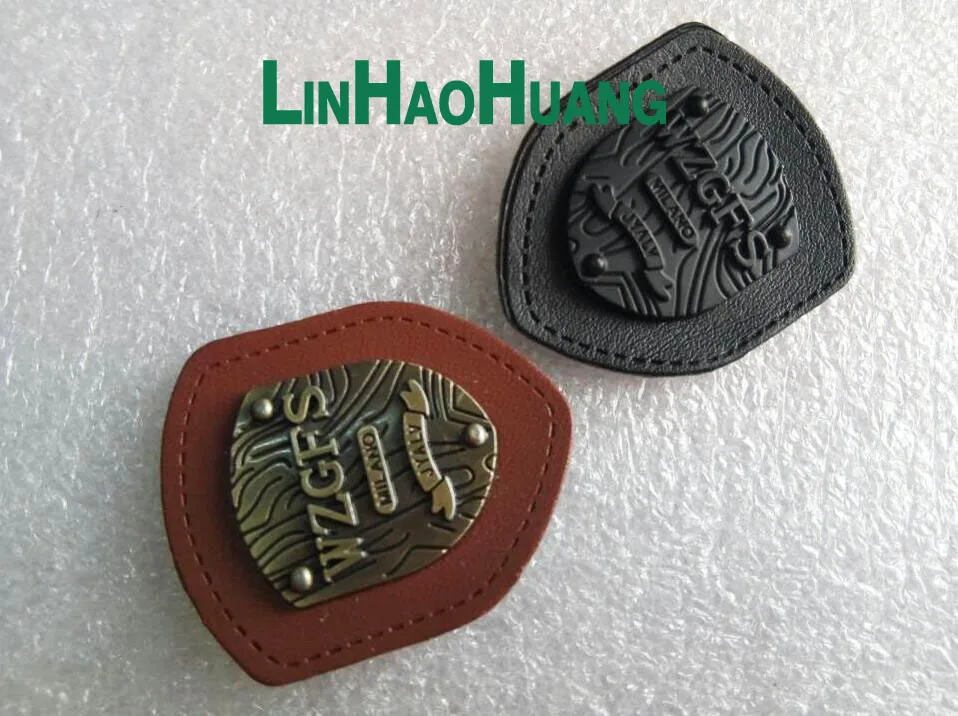 20 шт./лот Черная/коричневая искусственная войлочная кожа ПРИШИТАЯ с