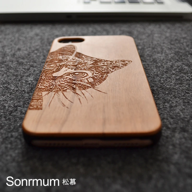 Cat Индивидуальные Имя резное натуральное дерево телефонные чехлы для Iphone X 5 6 S 7 8 PLUS Чехлы для мобильных телефонов