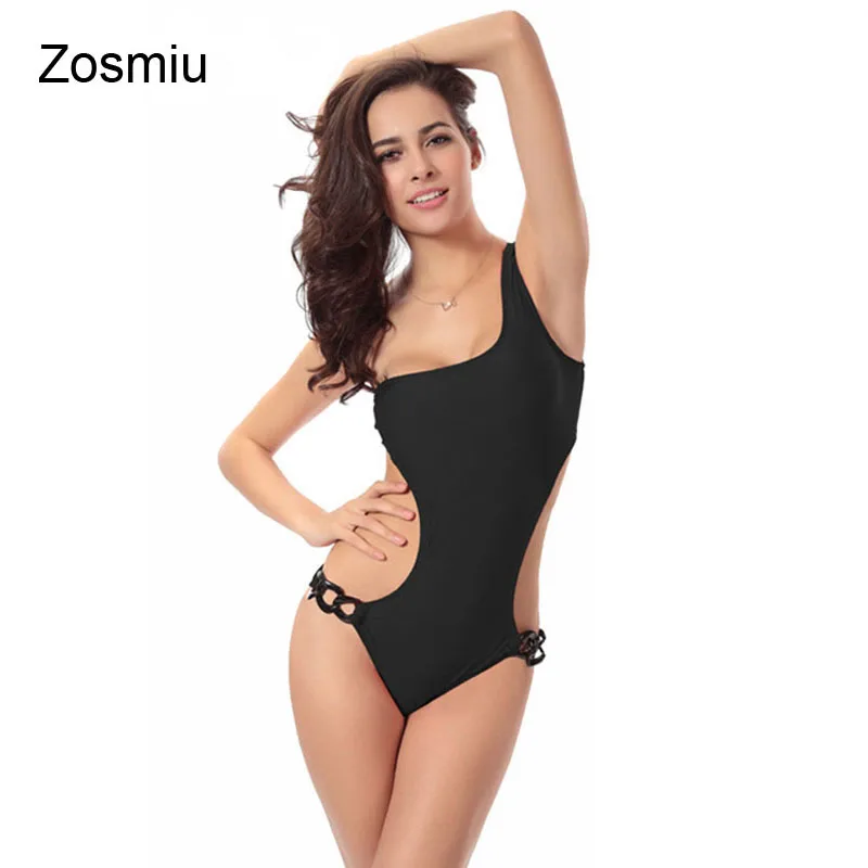 Zosmiu New Sexy Women One Piece Swimwear Bathing Suit Hot shoulder Swimsuit Beach Swiming Hollow Out Monikinis Vestidos | Спорт и