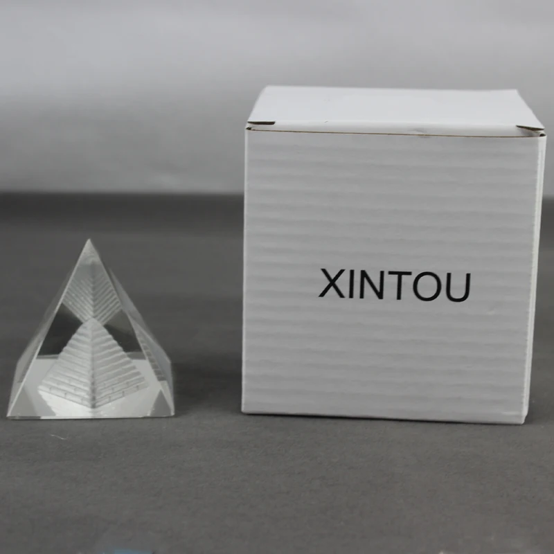 XINTOU 3D Хрустальная египетская Пирамида 4 см маленькая египетская модель фэн-шуй пресс-папье украшения для домашнего офиса Настольный Декор