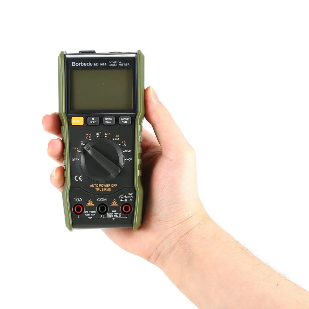 Borbede 6000 Count Digital Multimeter DC/AC Voltage Current Meter Handheld Voltmeter Diode NCV Tester True RMS with Flashlight |