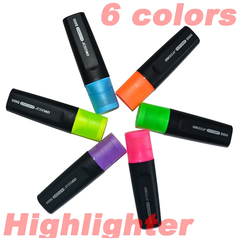 

6-color Highlighter Marker 6 pens/set, chisel tip of 5mm, YGB00024