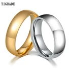 Tigrade 6 мм модные обручальные кольца для женщин Любовь Золото Серебро Цвет кольцо нержавеющая сталь мужские обещание модные украшения