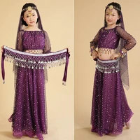 2018 high quality cheap child belly dance costume 6 pcsset kids indian dance dress on sale nmmg10