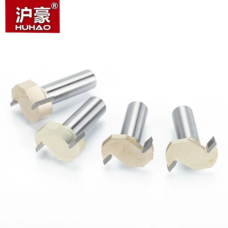 HUHAO 1pcs 1/2&quot Shank T type slotting cutter woodworking tool 2 Flute router bits for wood Rabbeting Bit endmill milling | Инструменты