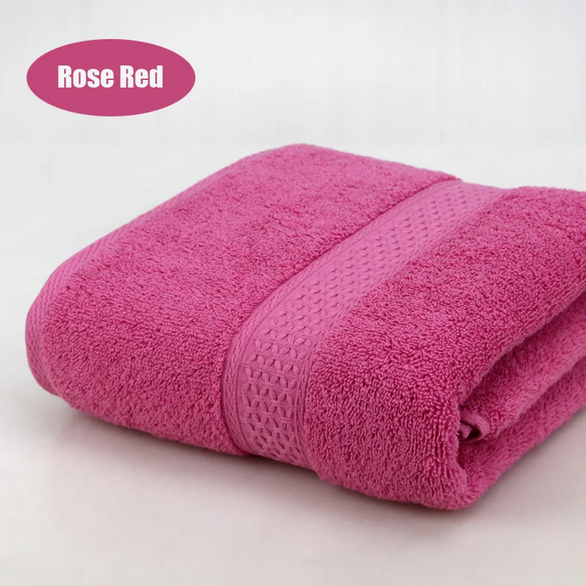 Rose Red Супер абсорбирующее большое полотенце из чистого хлопка, банное полотенце 70*140, плотное мягкое полотенце для ванной комнаты, удобное пляжное полотенце, 15 цветов - Цвет: Rose Red
