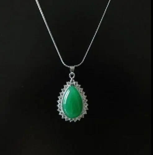 Коллекция 100% натуральная подвеска в виде капли из китайского зеленого нефрита с